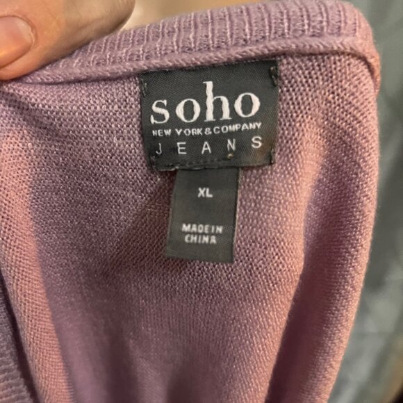 SOHO New York & Co Jean XL Pink Soft Crew Neck 3/4 Sleeve‎ Relax Fit Sweater - Picture 7 of 7